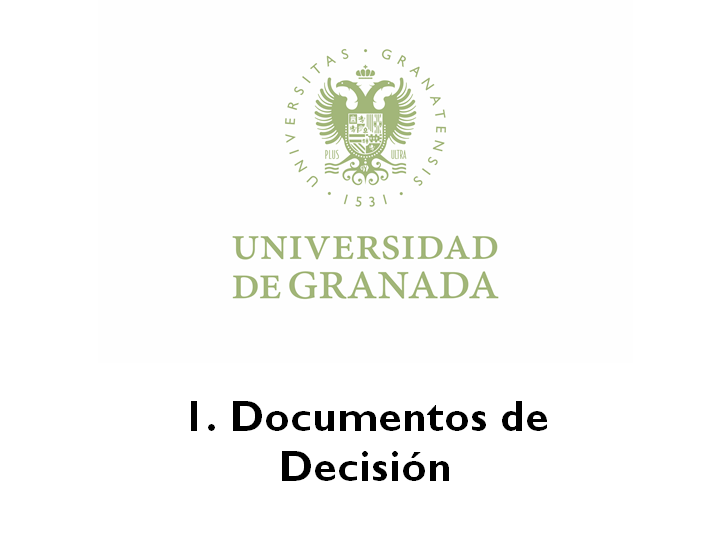 1. Imagen Logo UGR en verde y es para acceso a documentos administrativos de decisión