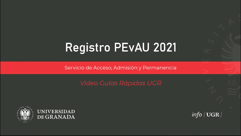 Imagen  cabecera video guía rápida "Registro PEvAU"